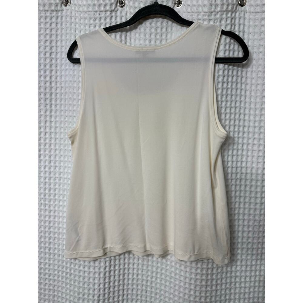 Eileen Fisher Silk Cream White Sleeveless Tank Top Sz Med - Picture 4 of 4